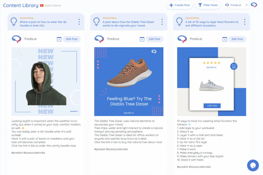 Product Catalog - predis.ai tool